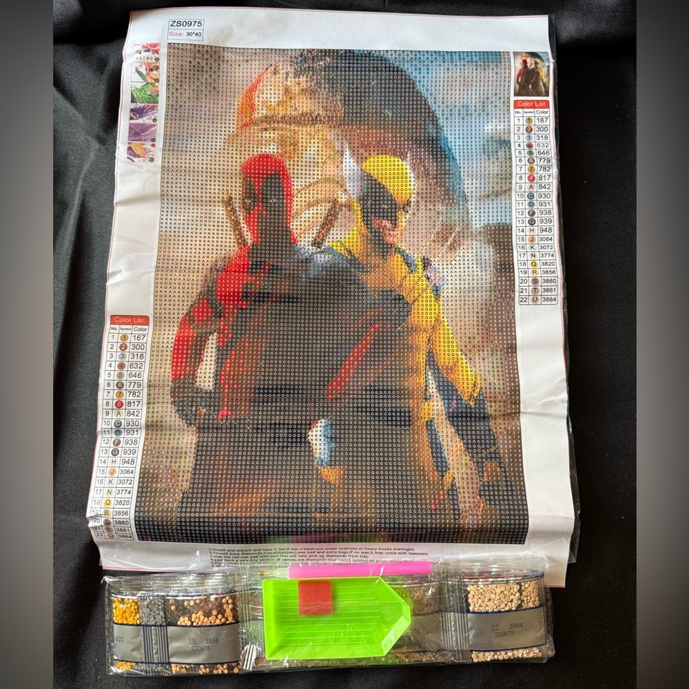 New Deadpool and Wolverine Diamond Painting Canvas - Red & Yellow